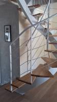 3 quarts escalier métal et bois moderne pose à montpellier 34